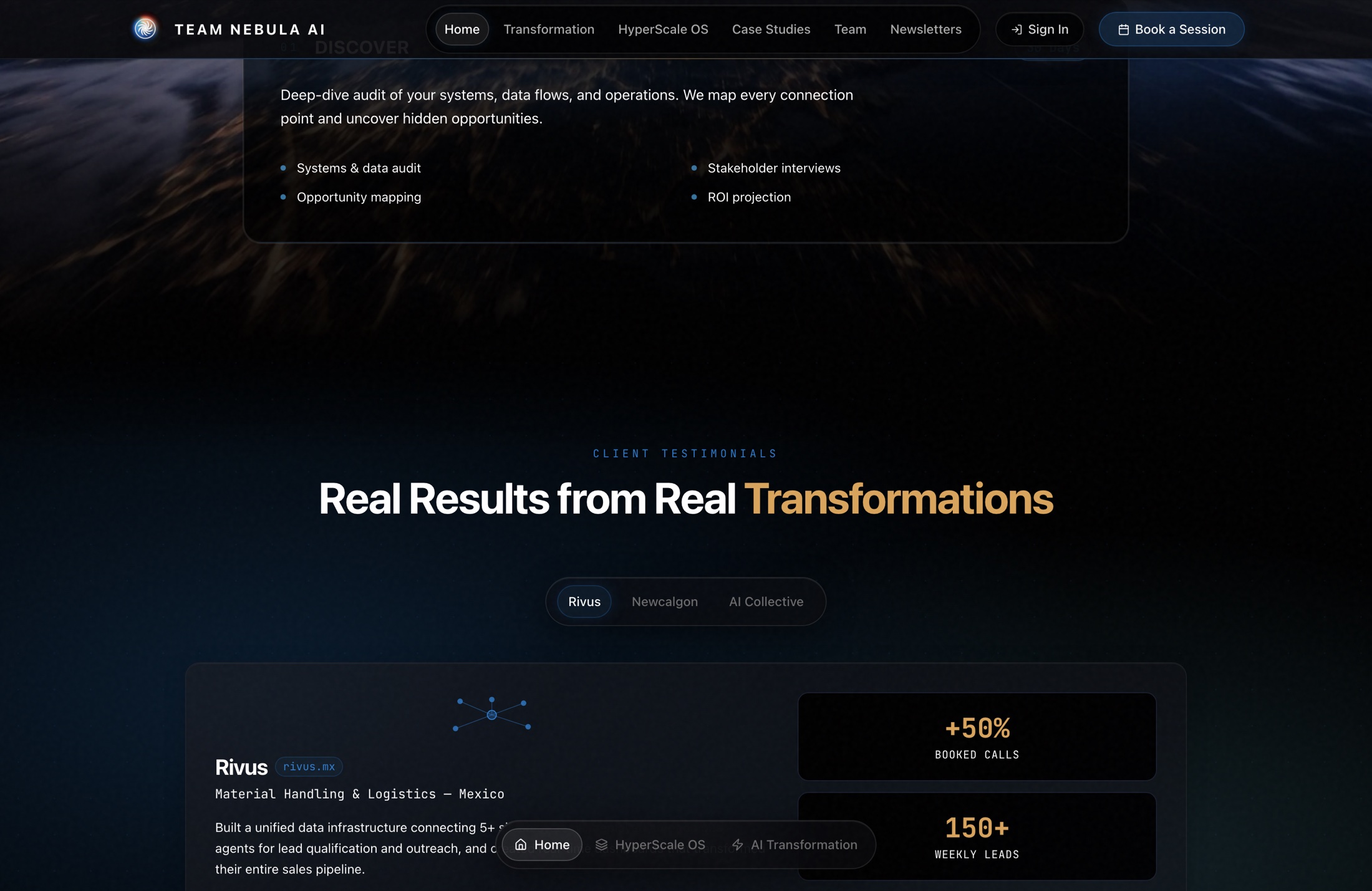 Tabbed client case studies